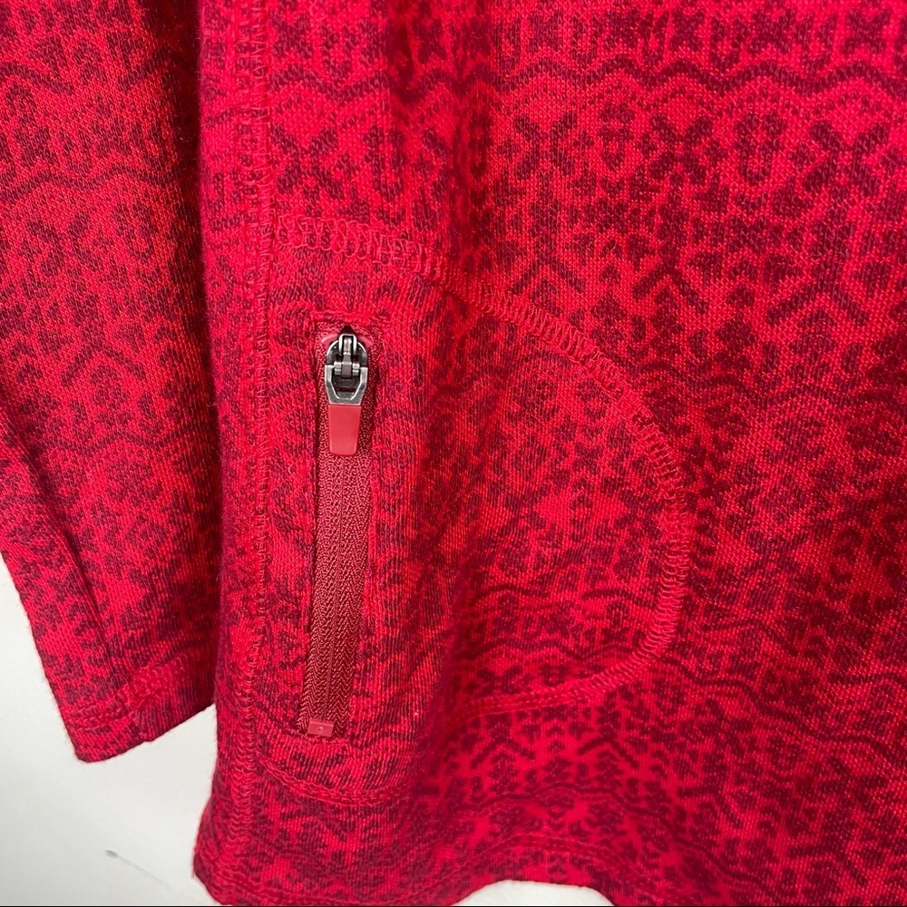 Eddie Bauer Red Aztec Quarter Zip Mock Neck Shirt Size XL - Picture 10 of 11